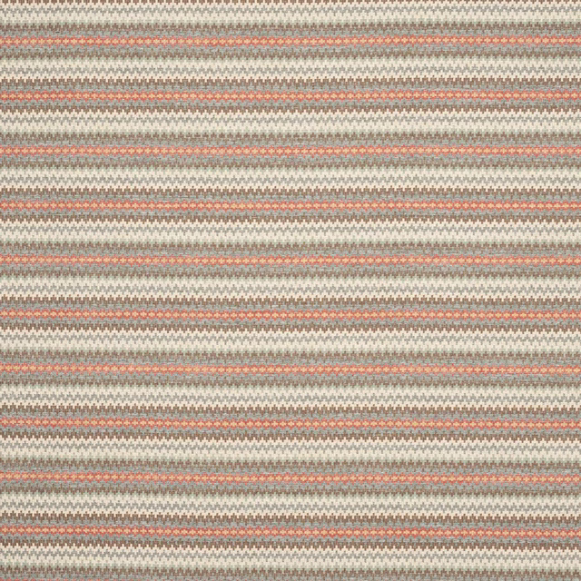 Close-up of small horizontal red, forest green and neutral woven stripes