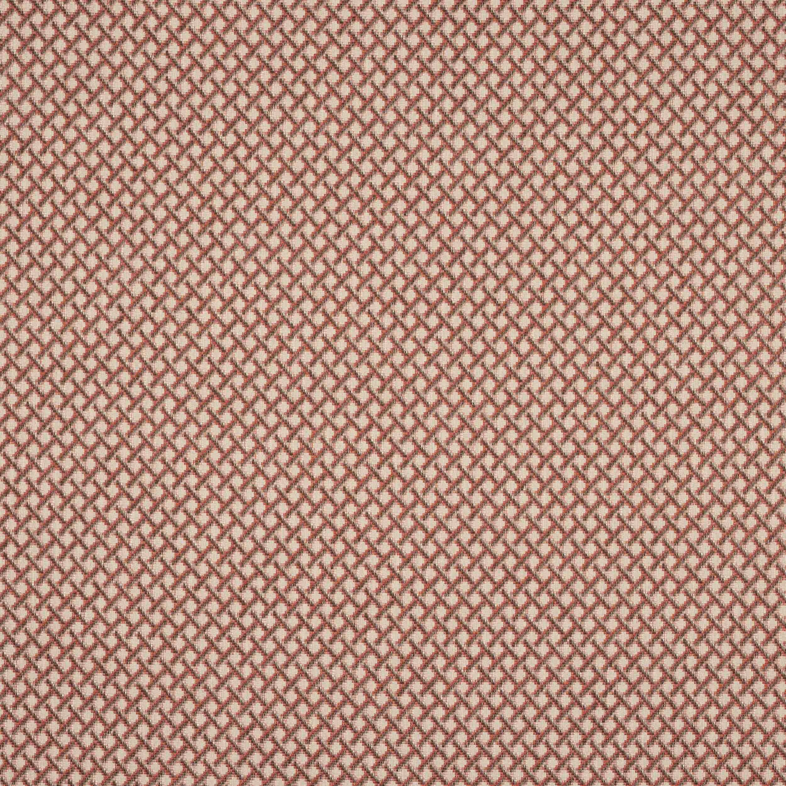 Small red diamond lattice weave on a pale ground