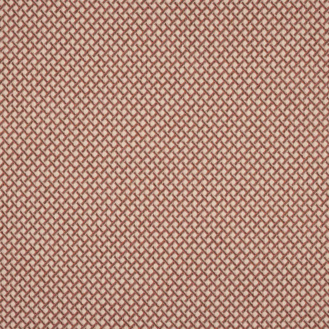 Small red diamond lattice weave on a pale ground