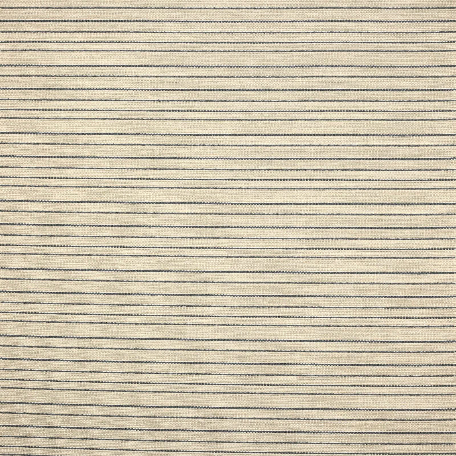 Cream fabric swatch with fine blue-grey horizontal pinstripes