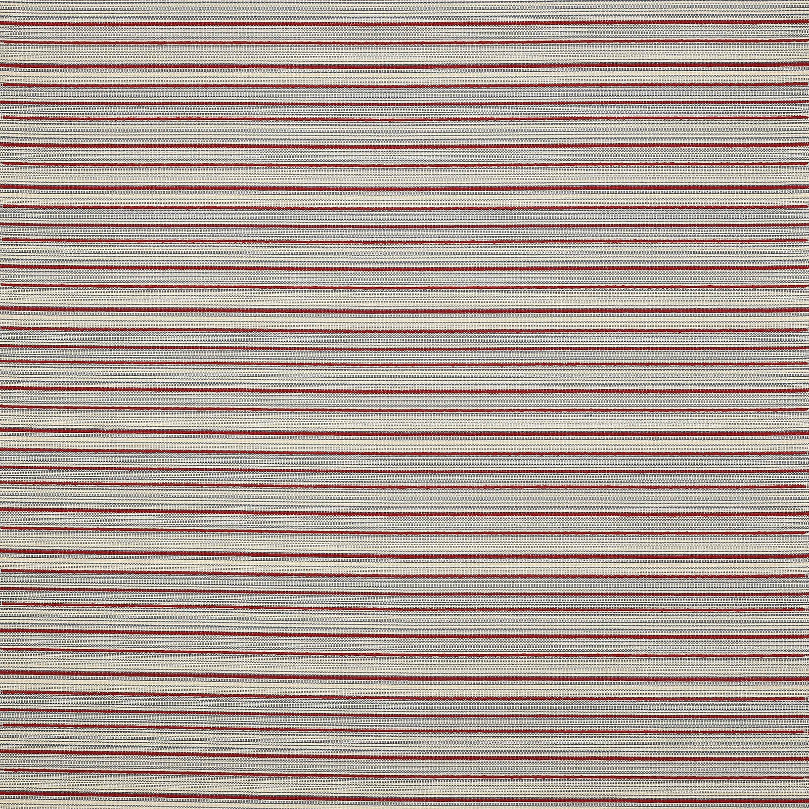 Fine horizontal red and blue striped fabric on a pale ground