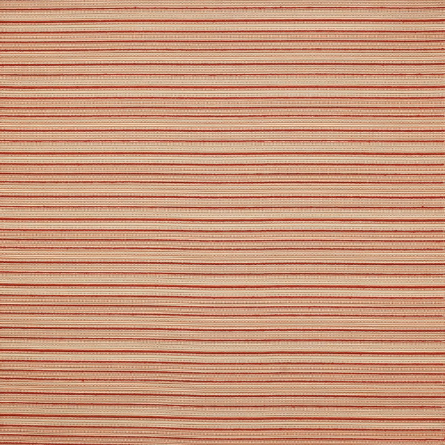 Close-up of narrow red-orange and beige horizontal woven stripes