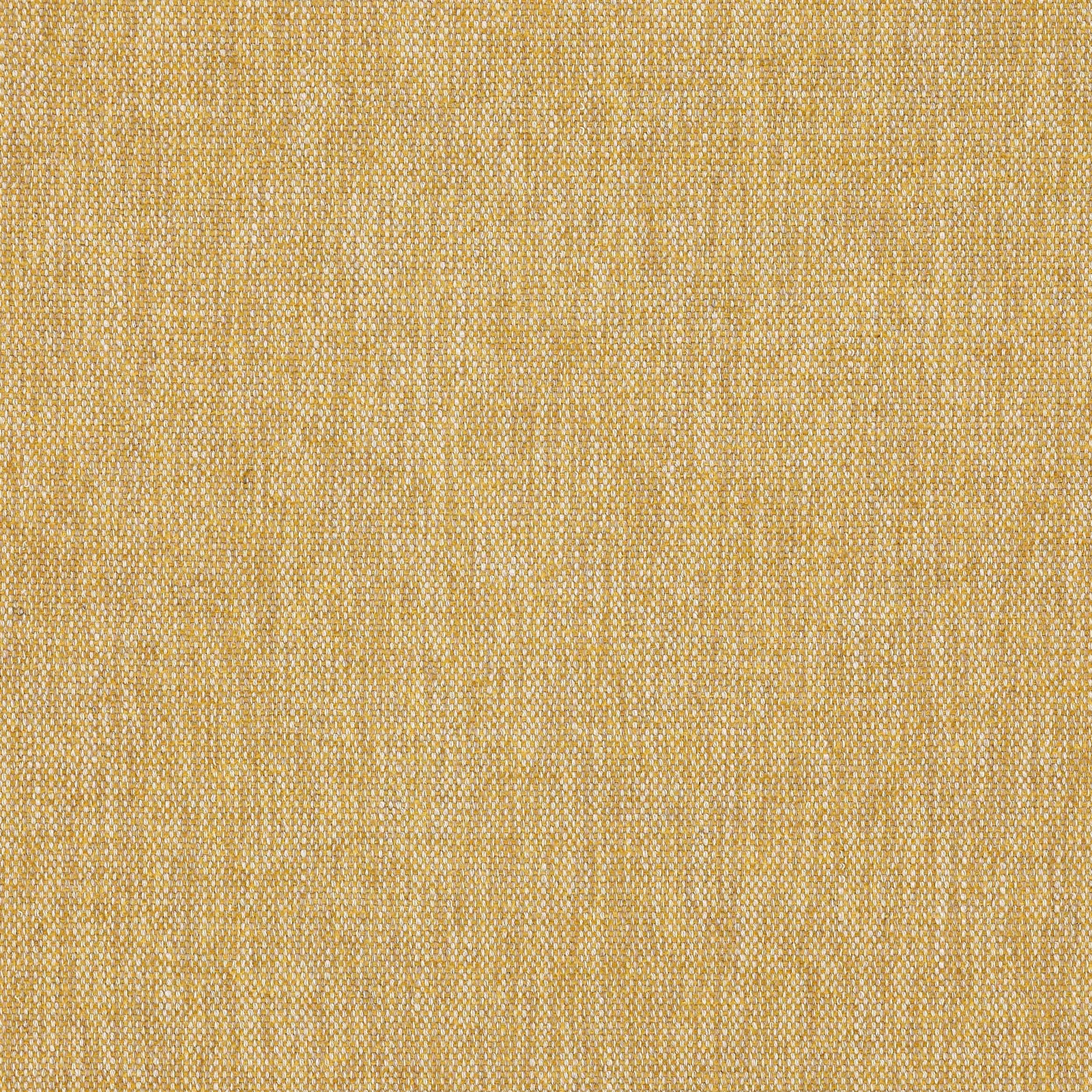 Close-up of soft ochre-gold woven fabric with fine slub texture