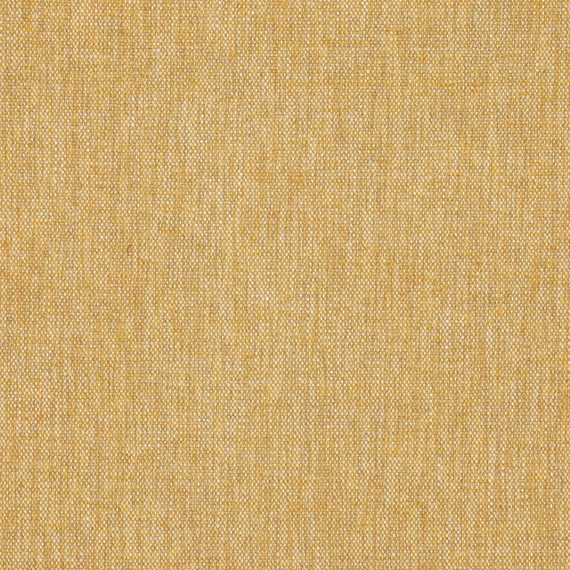 Close-up of soft ochre-gold woven fabric with fine slub texture