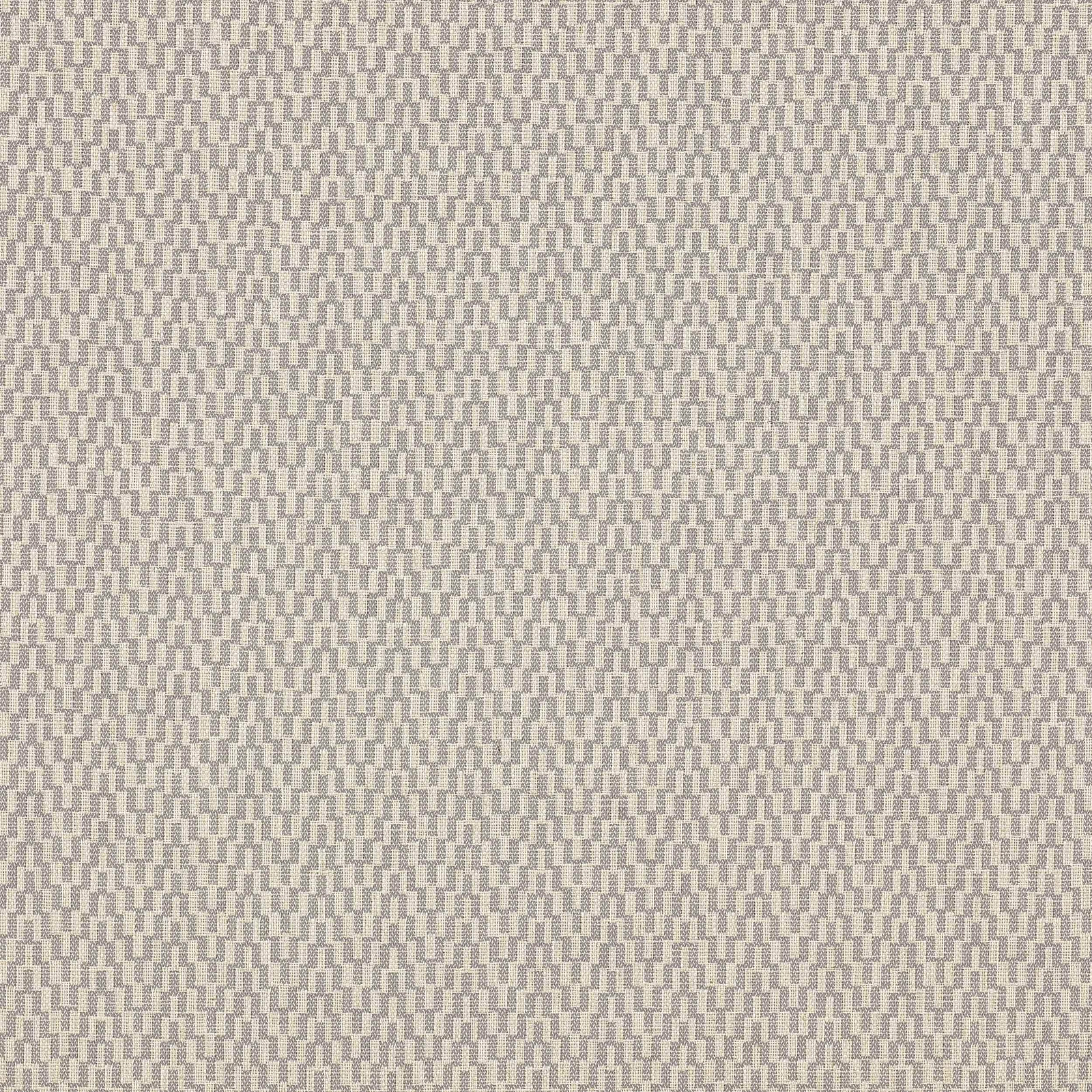 Soft cream geometric woven fabric with a small taupe repeat