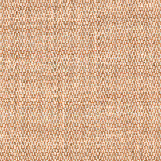 Small woven geometric fabric in soft apricot orange and cream