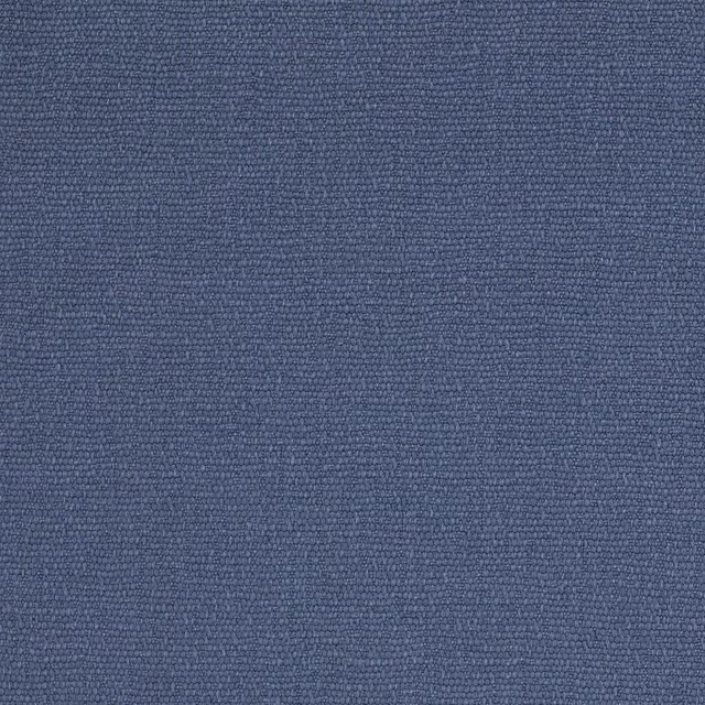 Close-up of muted denim-blue linen plain weave fabric