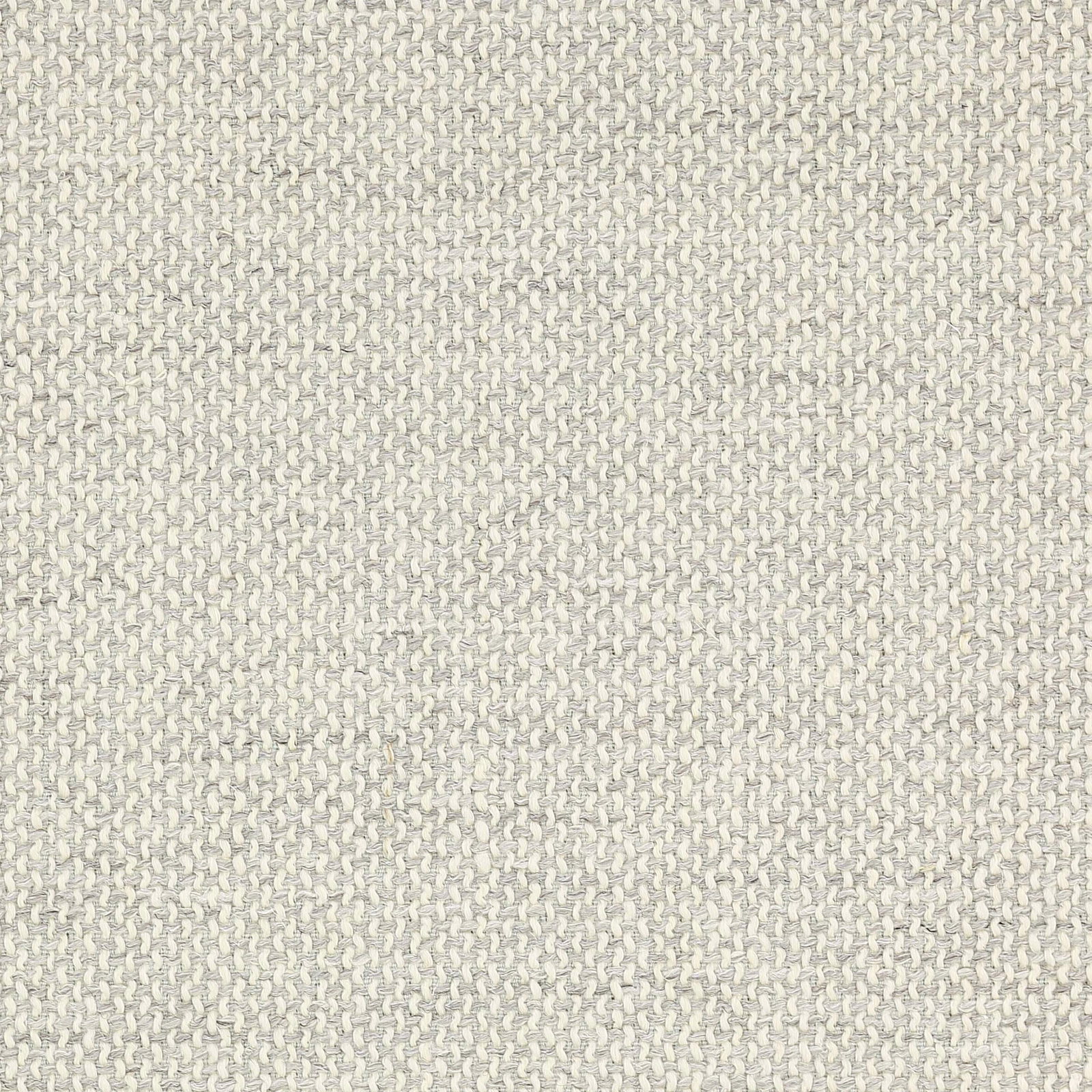 Close-up of a pale light grey woven fabric with a fine nubby texture