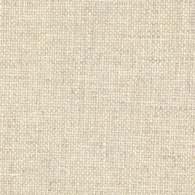 Close-up of soft oat-cream woven fabric with fine textured slub