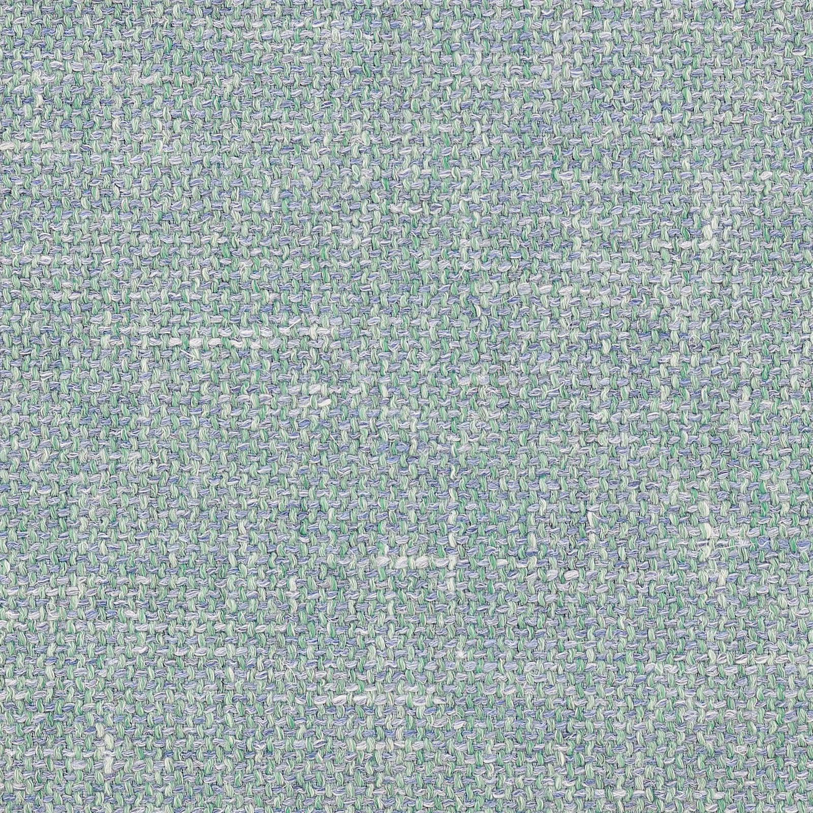 Close-up of a misty teal woven fabric with a speckled textured surface