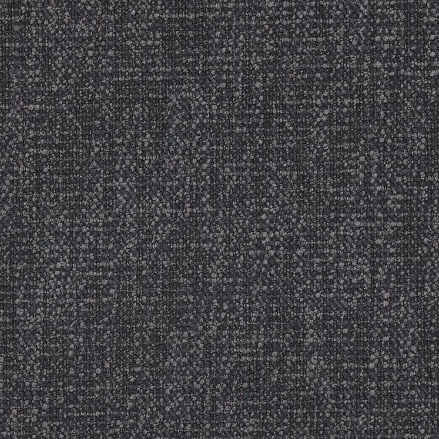 Close-up of charcoal black tweed-style woven fabric with fine grey flecks