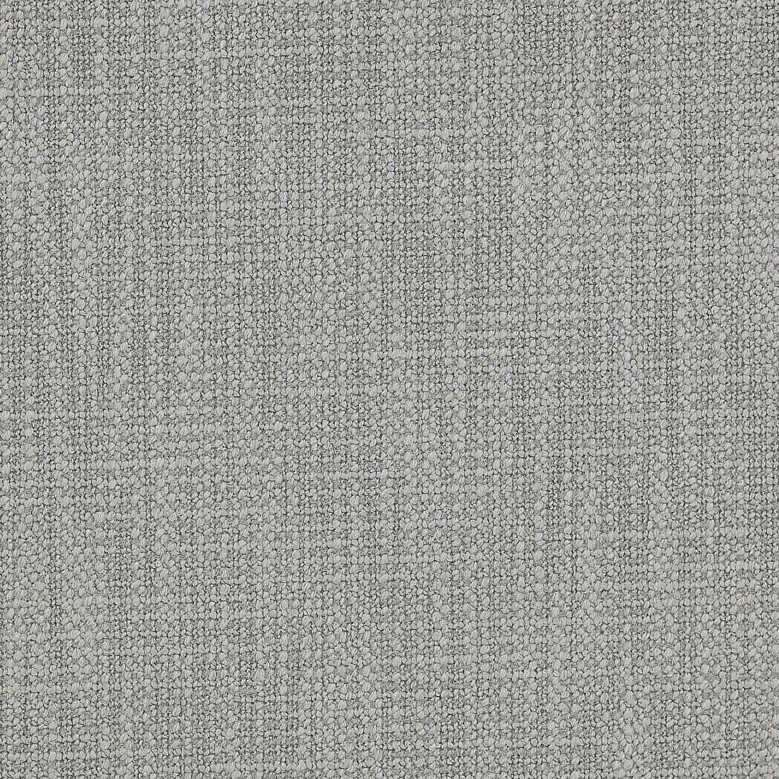 Close-up of a soft cement grey textured woven fabric with fine speckled yarn detail