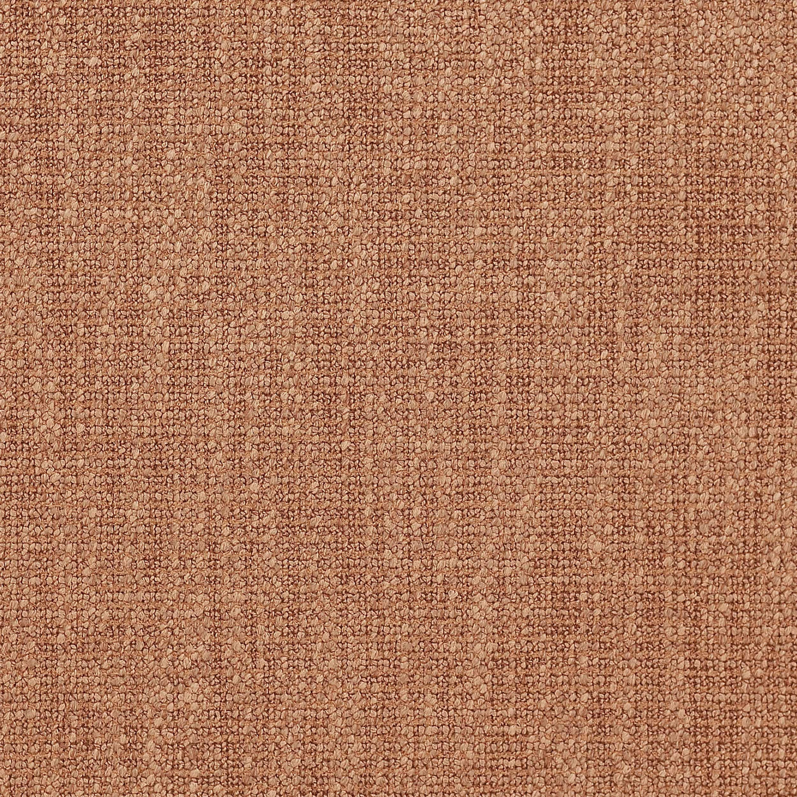 Close-up of a warm paprika terracotta plain weave fabric with fine speckled texture