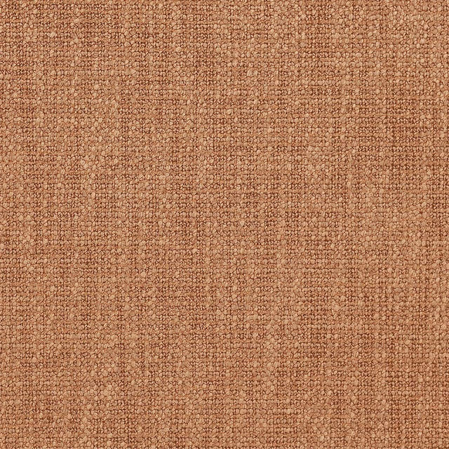 Close-up of a warm paprika terracotta plain weave fabric with fine speckled texture