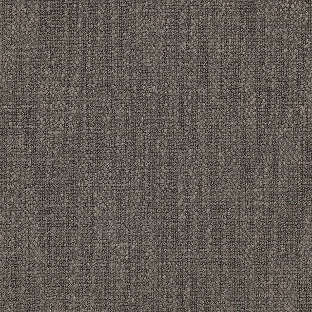 Close-up of a muted pewter grey textured woven fabric with fine pebble grain