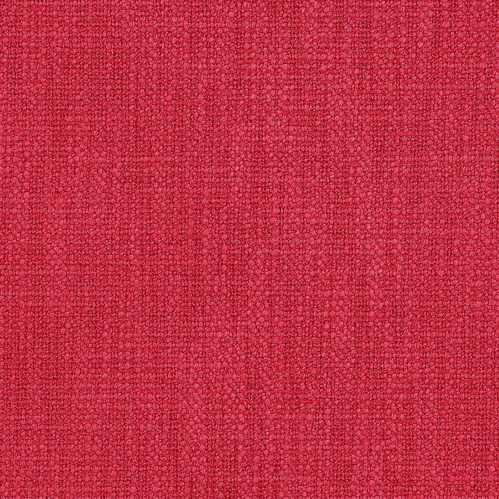 Close-up of bright poppy red textured woven fabric swatch