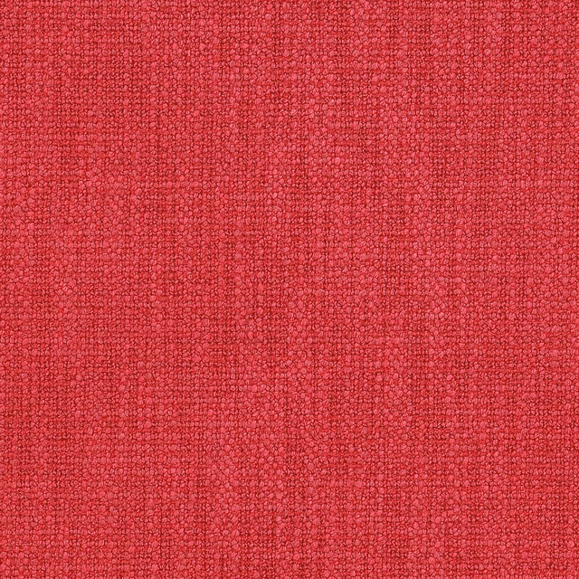 Close-up of bright poppy red textured woven fabric swatch