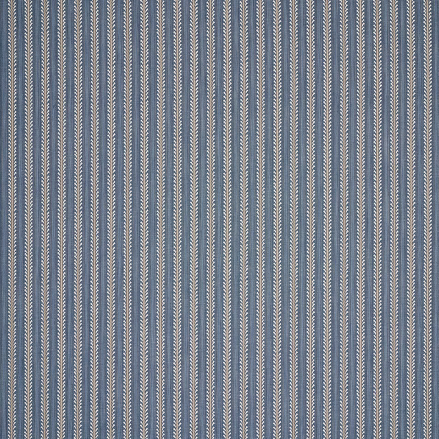 Vertical navy and pale stripe fabric with a fine textured weave