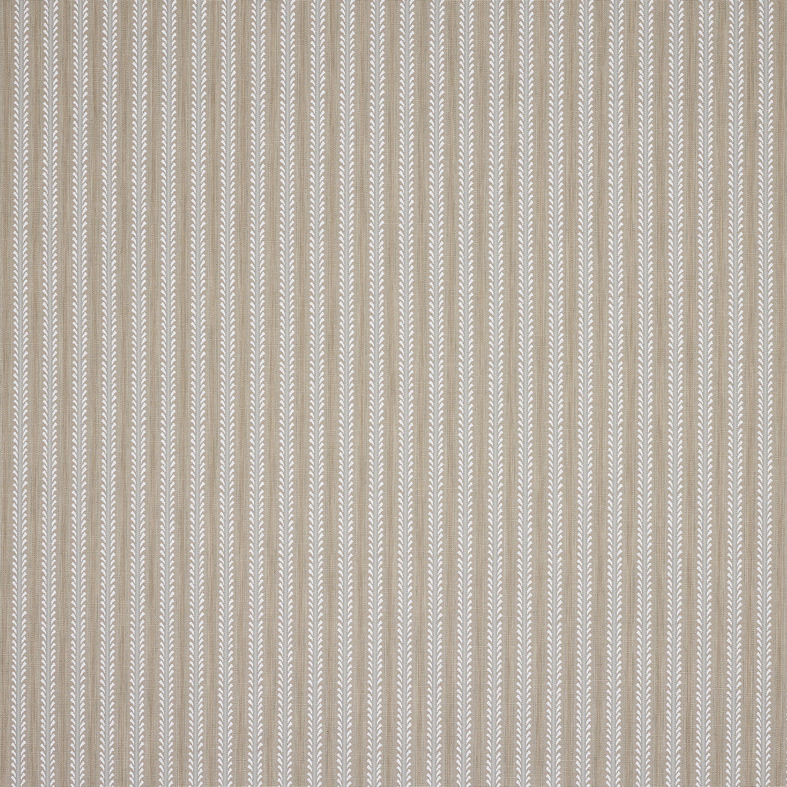 Stone beige vertical stripe fabric with fine ivory trailing detail