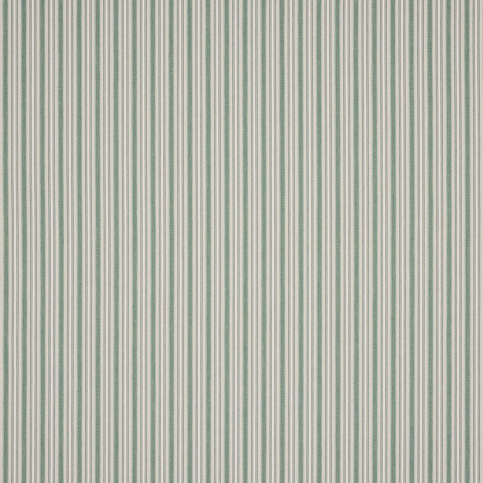 Vertical soft sage and cream pinstripes with a fine woven texture