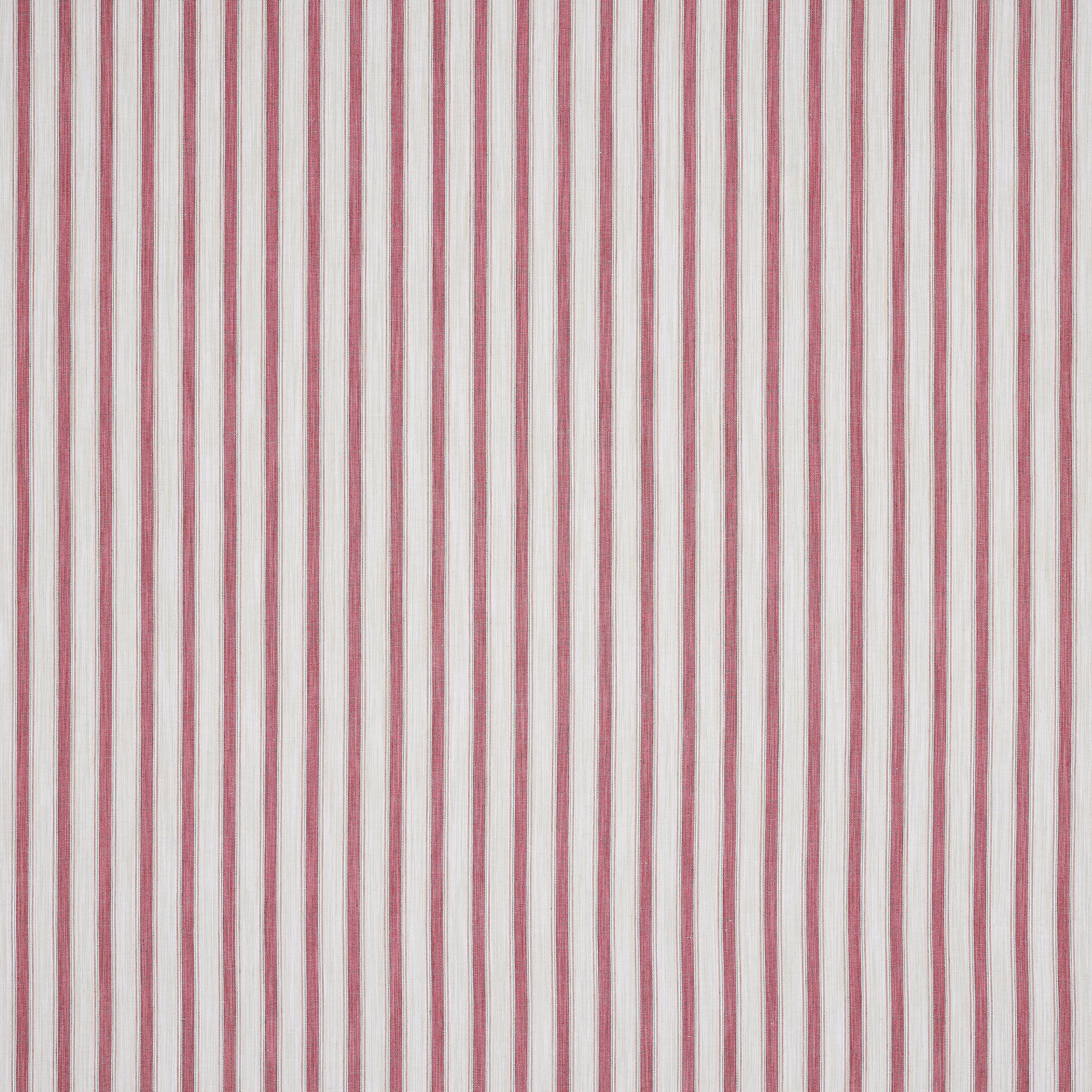Ivory fabric swatch with slim vertical fuchsia pink stripes