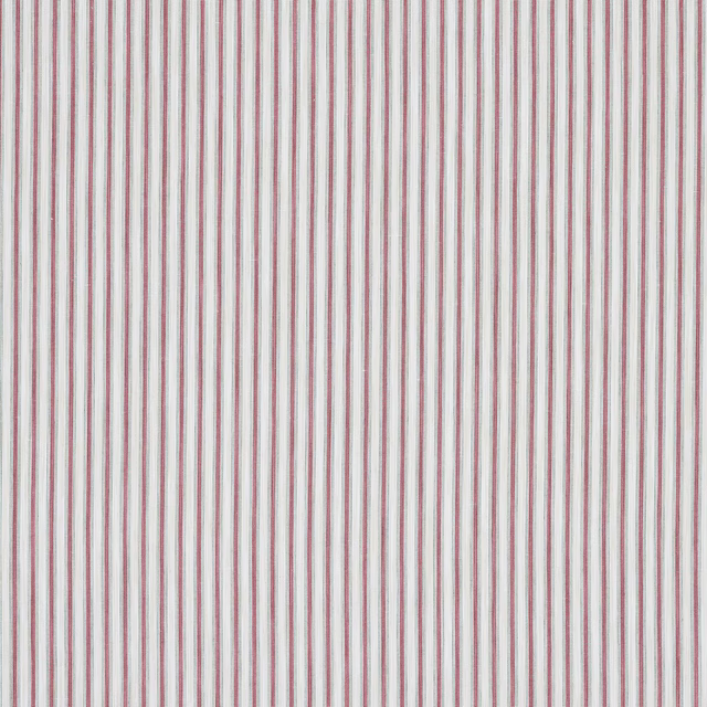 Fine vertical fuchsia and pale neutral pinstripes on a cream ground