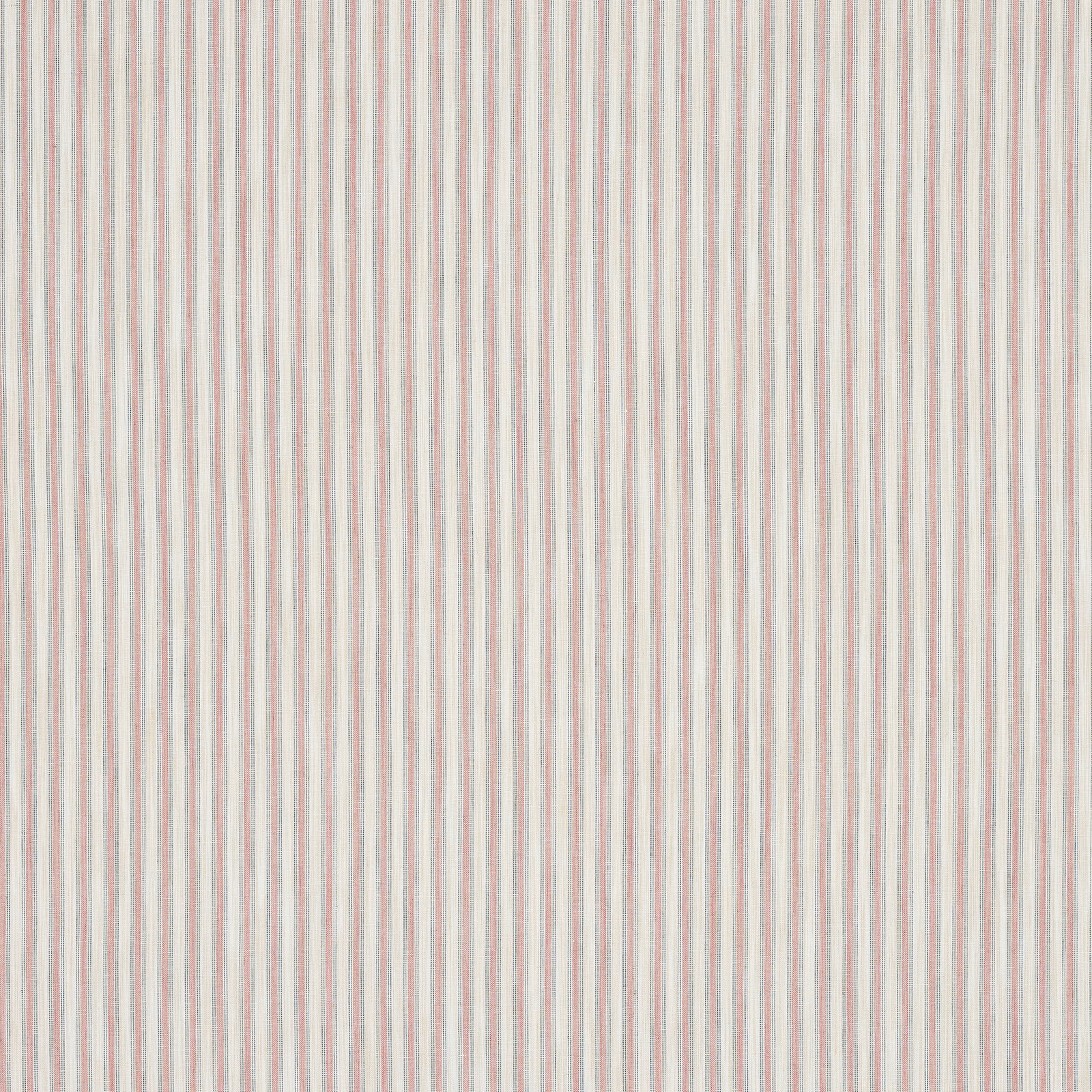 Fine vertical stripe fabric in soft old pink, cream and pale grey tones