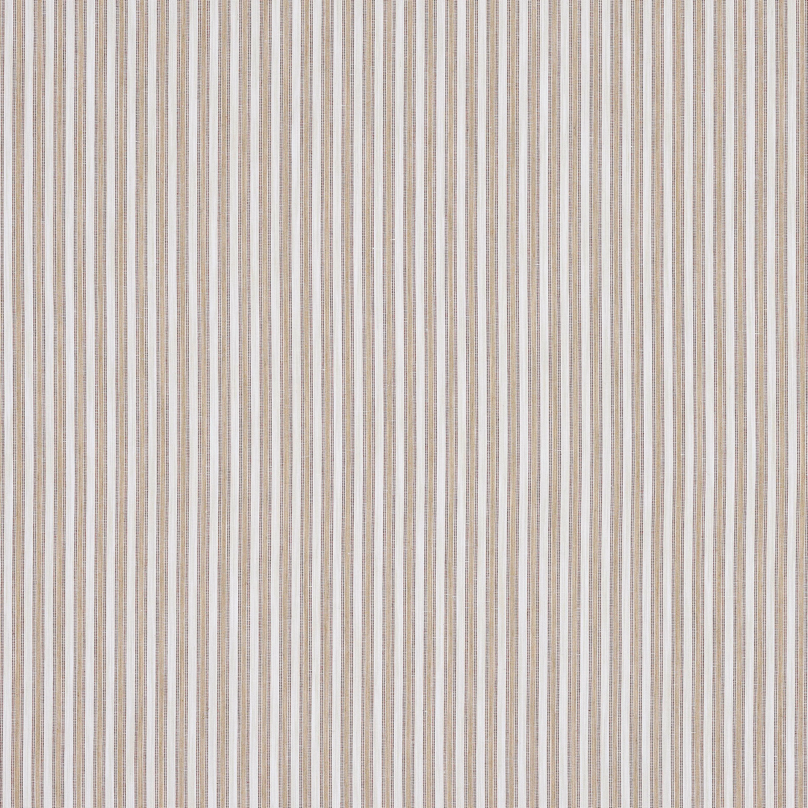 Fine vertical sand and ivory stripes on a softly textured woven fabric swatch
