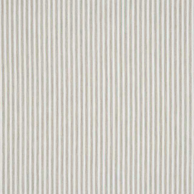 Vertical stone-beige pinstripe fabric with fine pale taupe lines