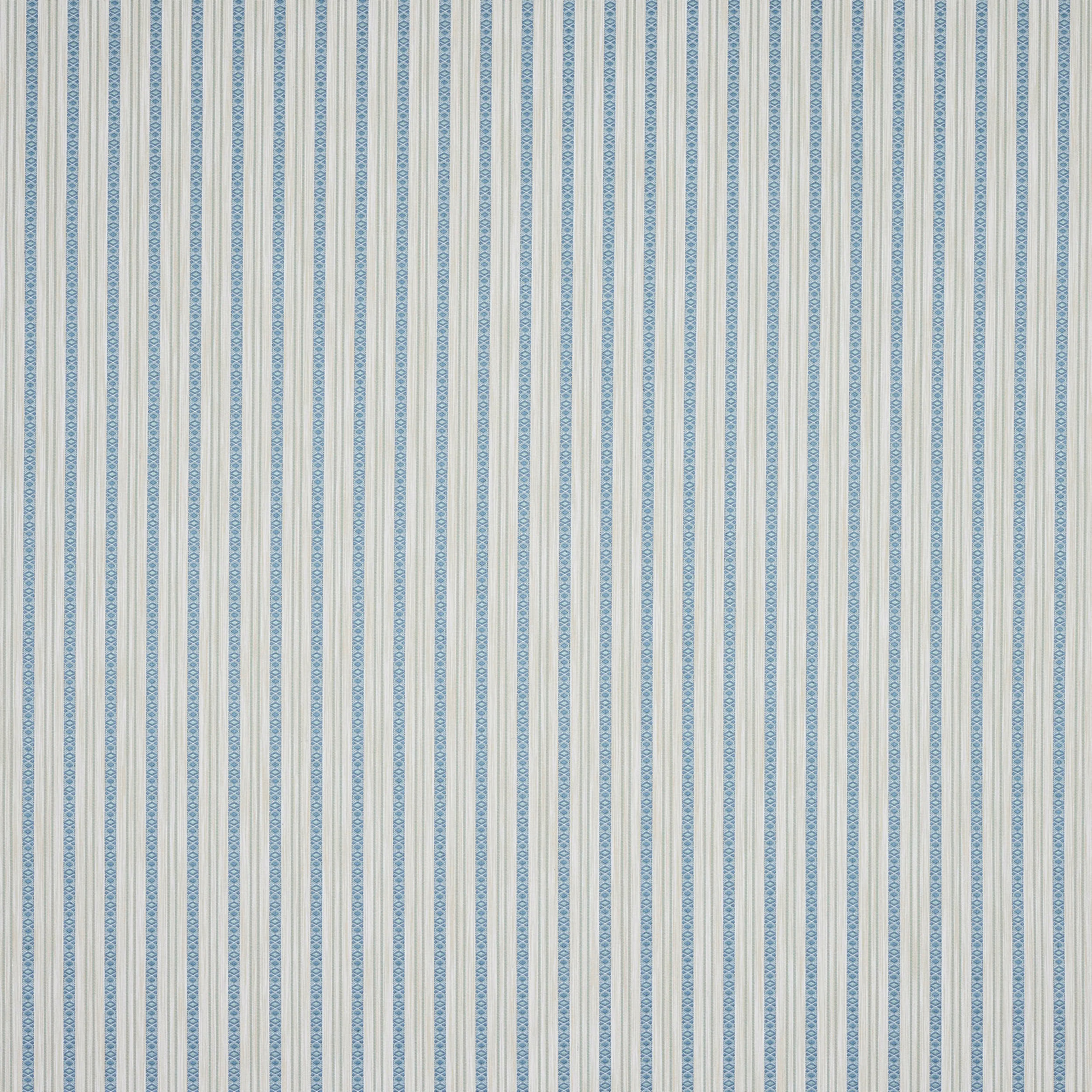 Pale blue and cream vertical striped fabric with fine textured bands