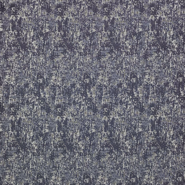 Textured slate-blue and grey patterned fabric with mottled vertical repeats