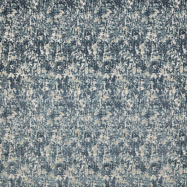 Muted teal and cream abstract speckled fabric with a weathered texture