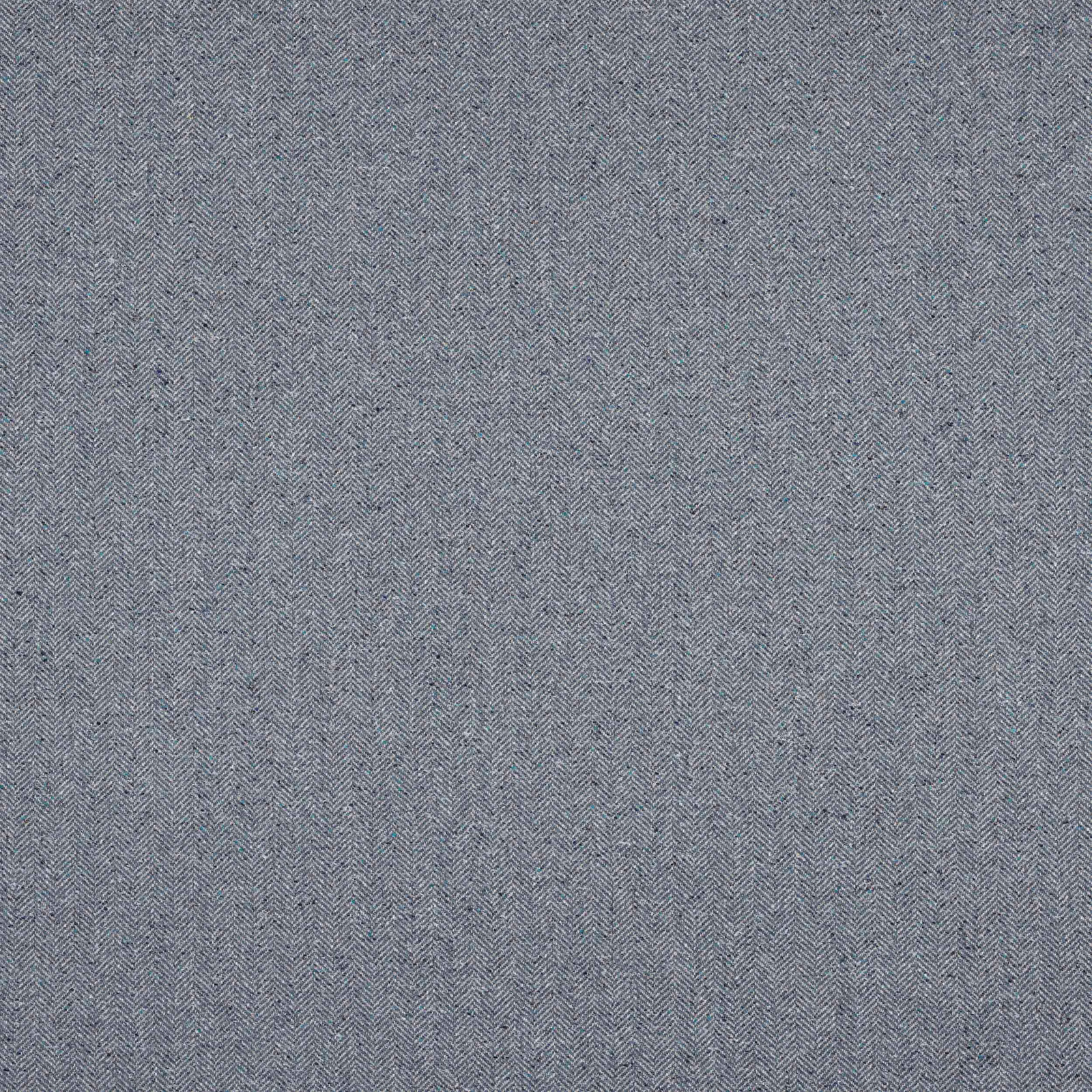 Soft slate blue herringbone weave fabric with fine chevron texture