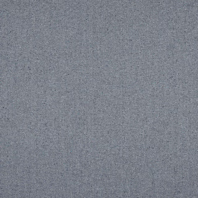 Soft slate blue herringbone weave fabric with fine chevron texture