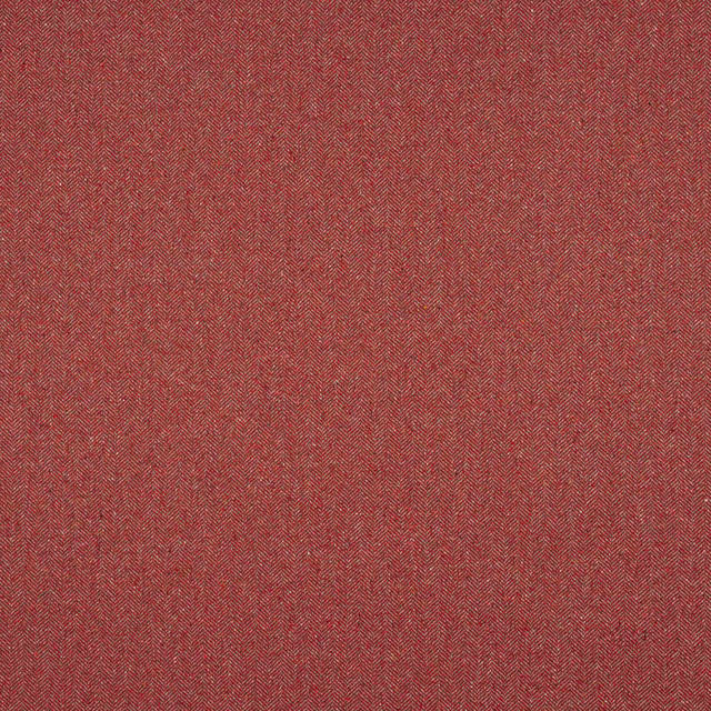 Muted brick-red herringbone woven fabric with fine diagonal texture