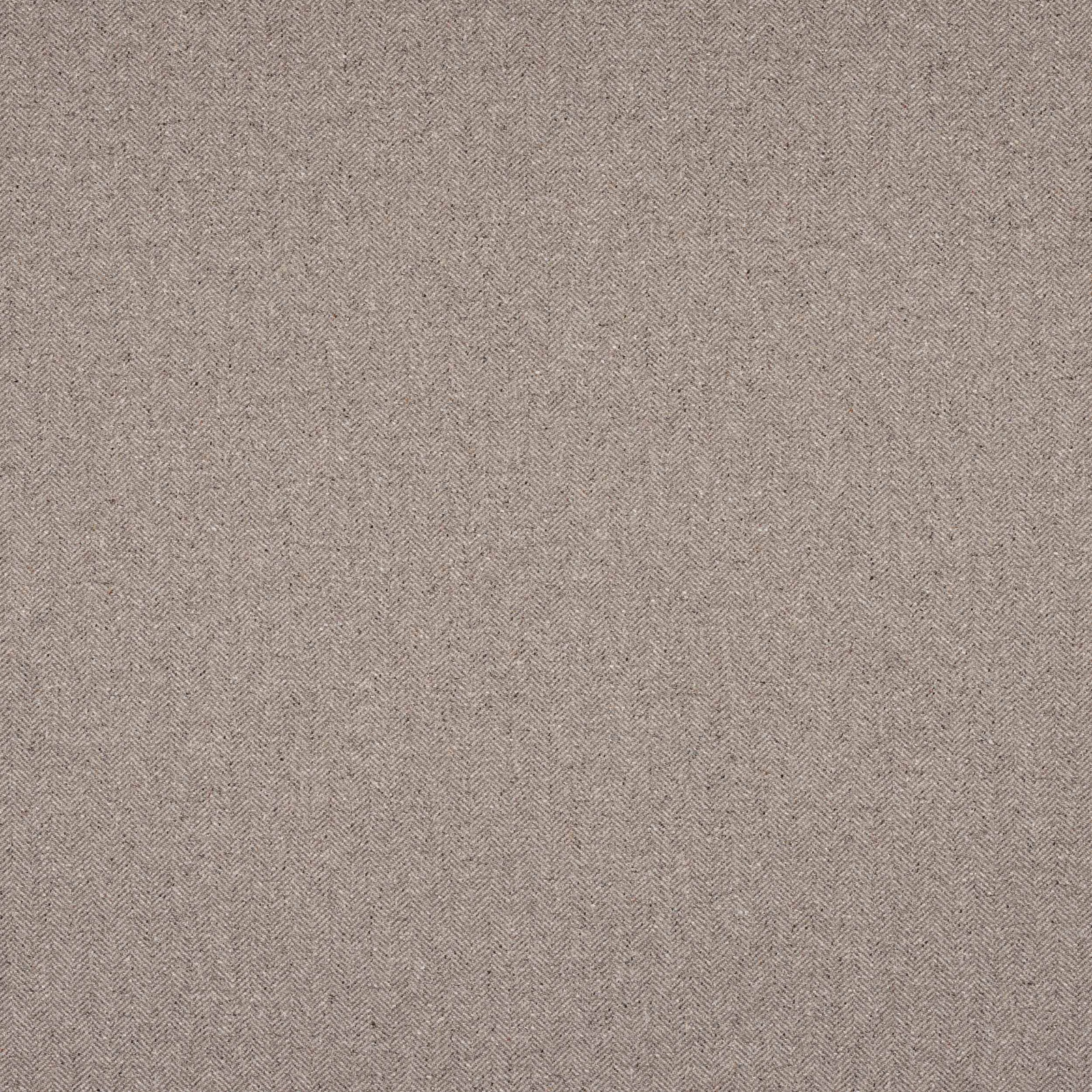 Close-up of warm taupe herringbone woven fabric with fine texture