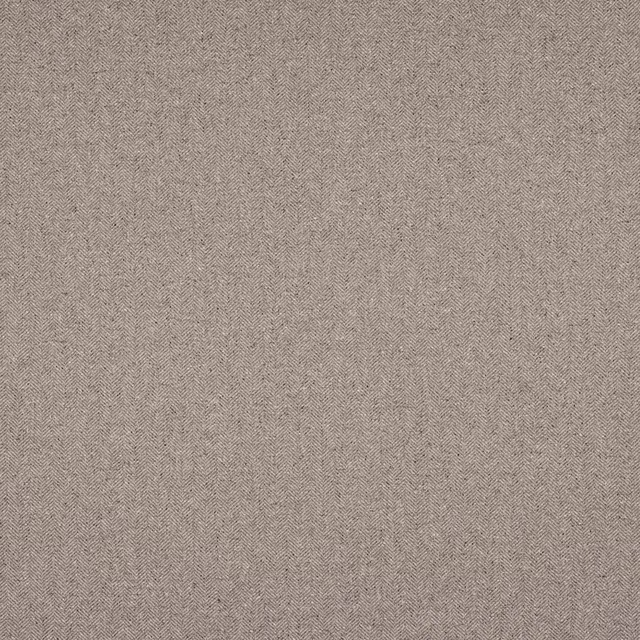 Close-up of warm taupe herringbone woven fabric with fine texture