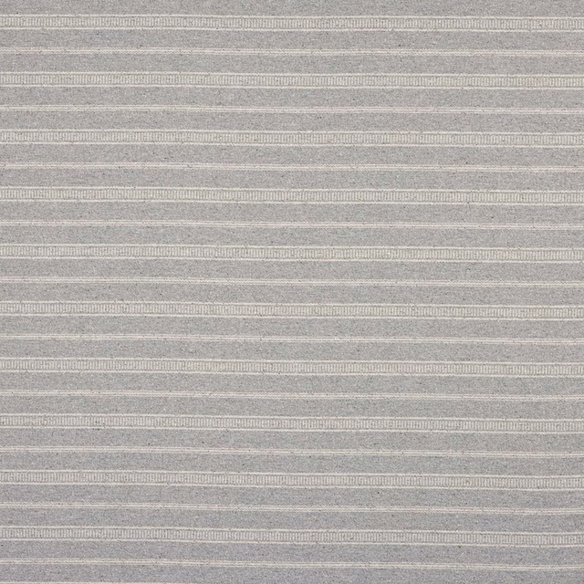 Soft grey finely striped fabric with narrow horizontal woven lines