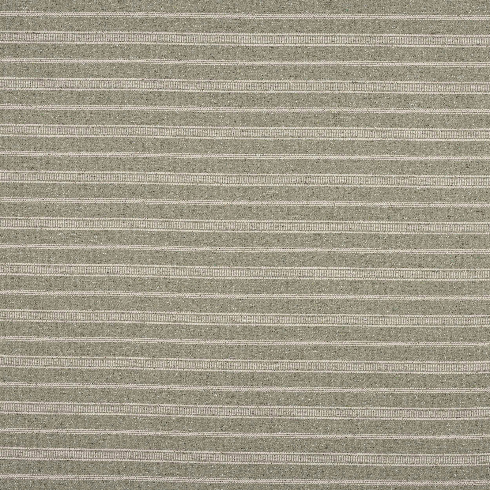 Muted sage green striped woven fabric with fine pale horizontal bands