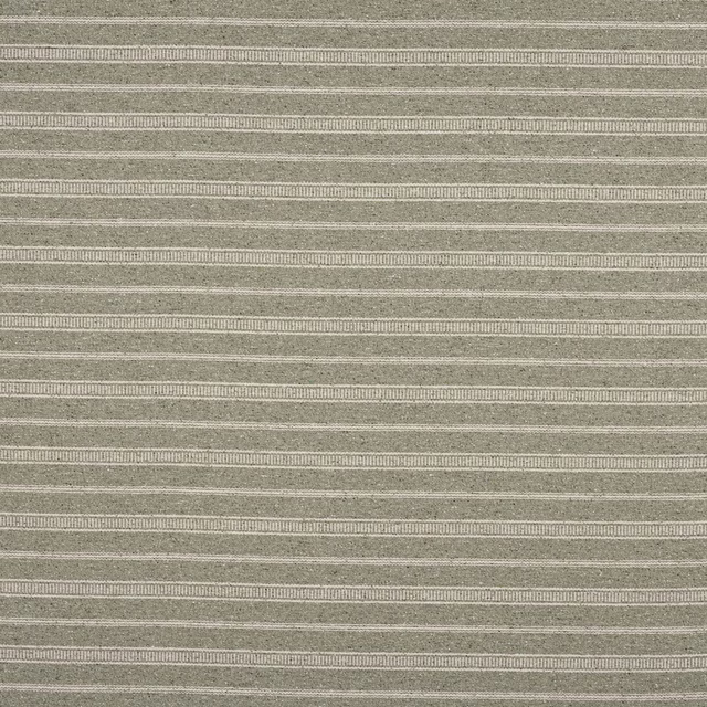 Muted sage green striped woven fabric with fine pale horizontal bands