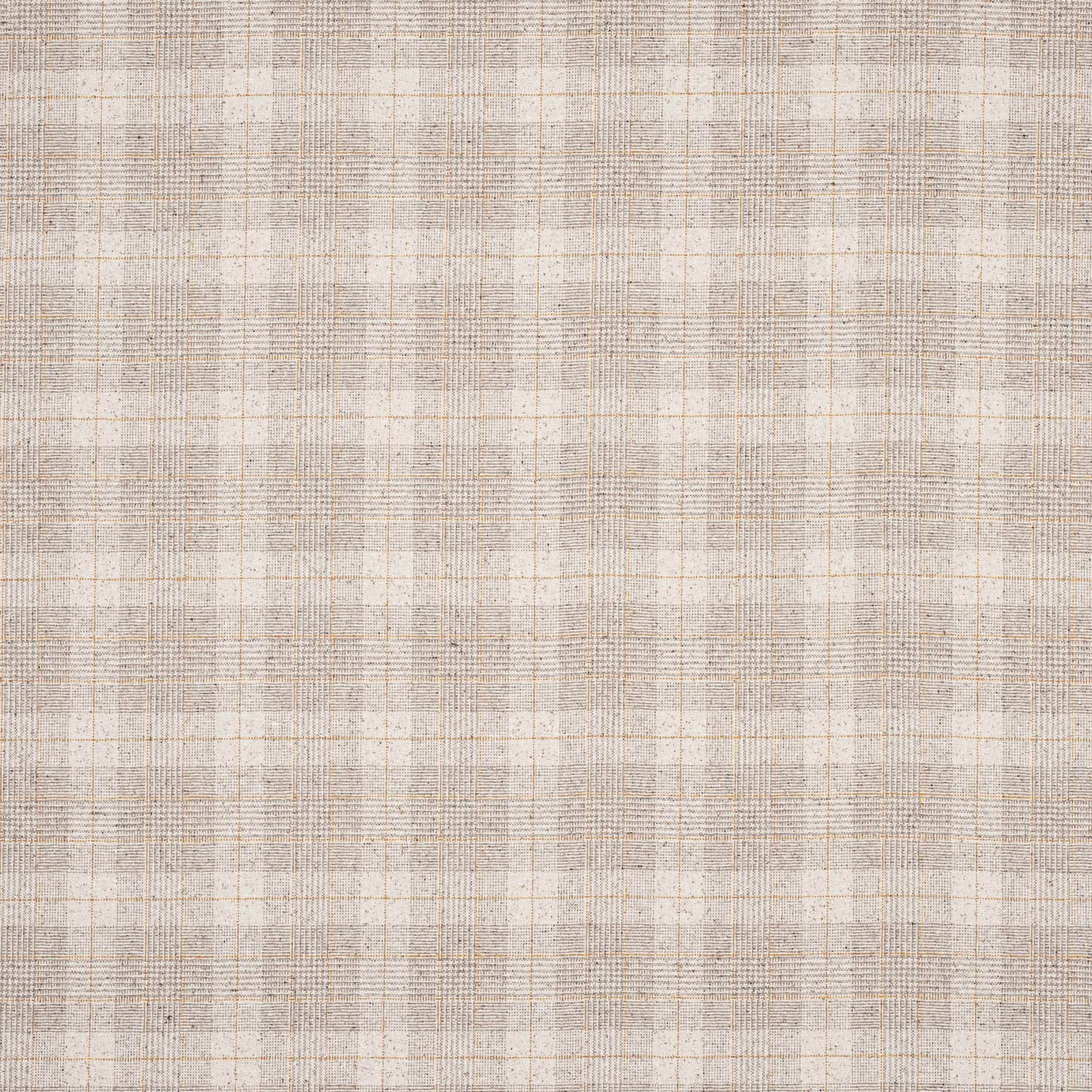 Light stone beige plaid fabric with soft woven texture and subtle check lines