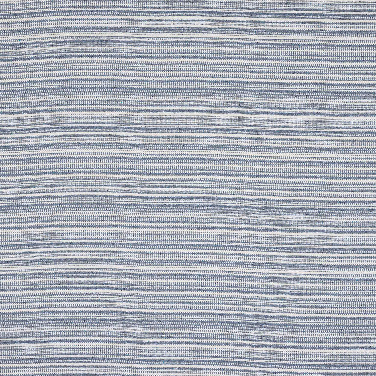 Close-up of pale blue woven fabric with fine horizontal stripes and textured weave