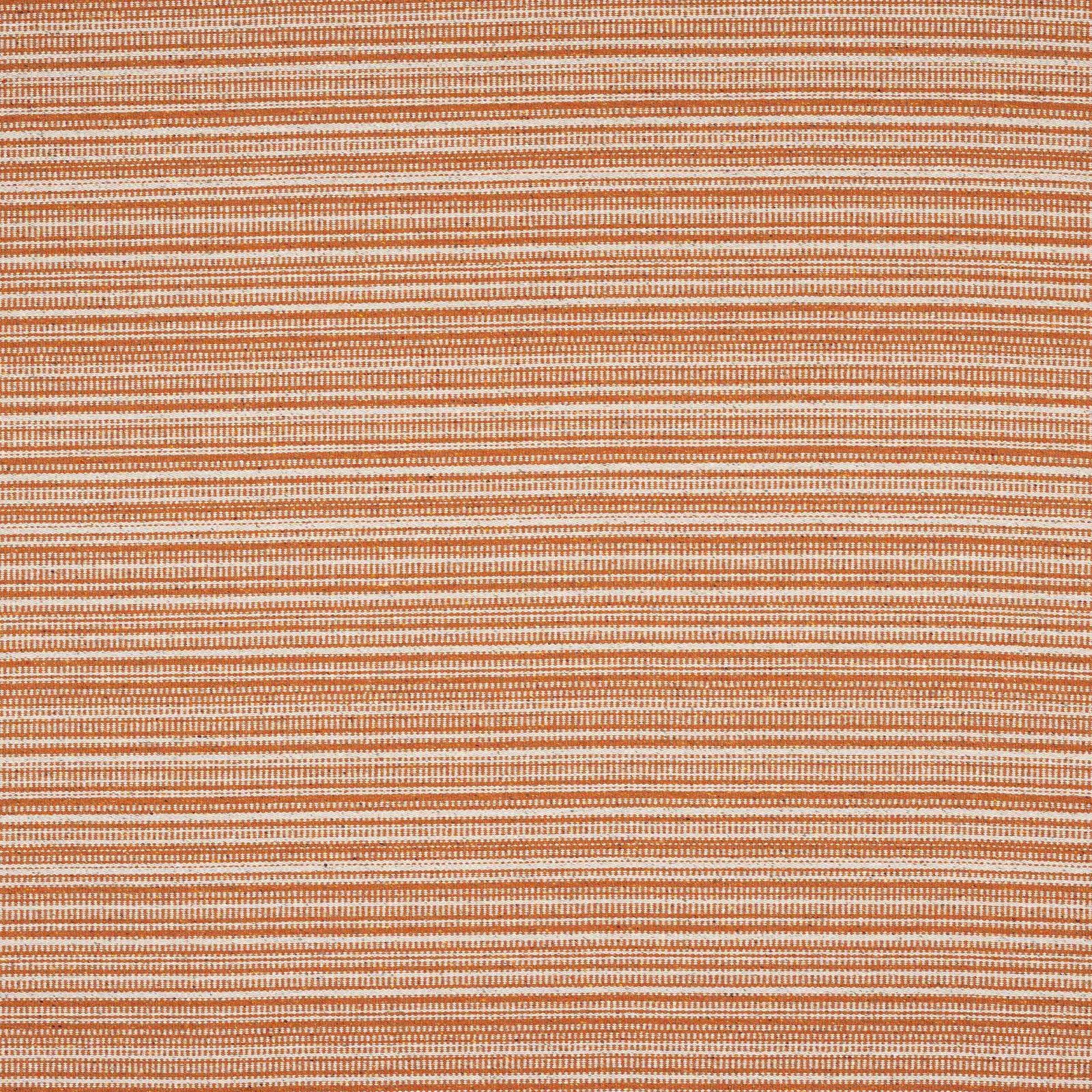 Fine horizontal striped fabric in warm terracotta orange and cream