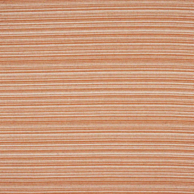 Fine horizontal striped fabric in warm terracotta orange and cream