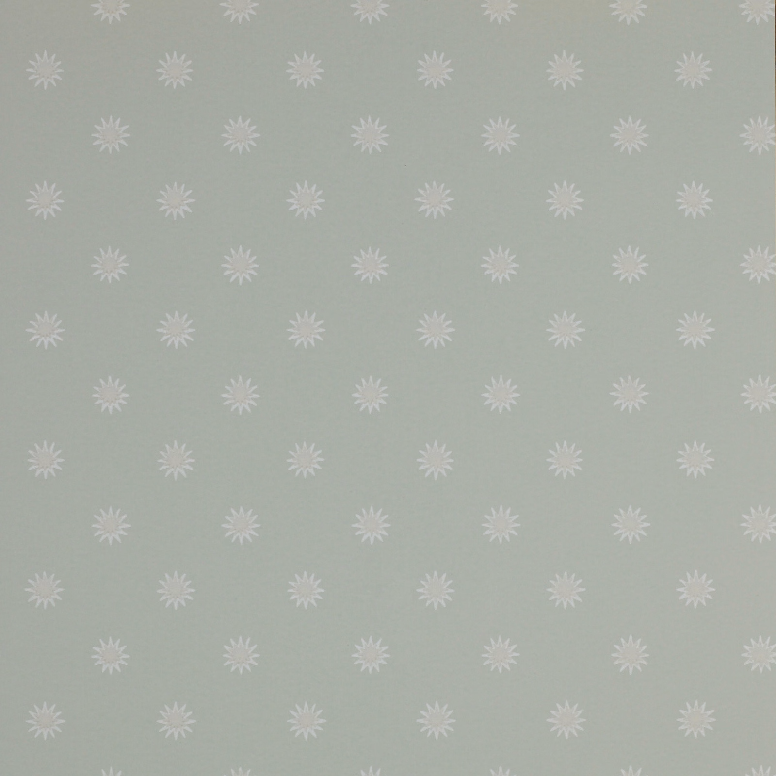 Muted Old Blue wallpaper with evenly spaced pale starburst motifs