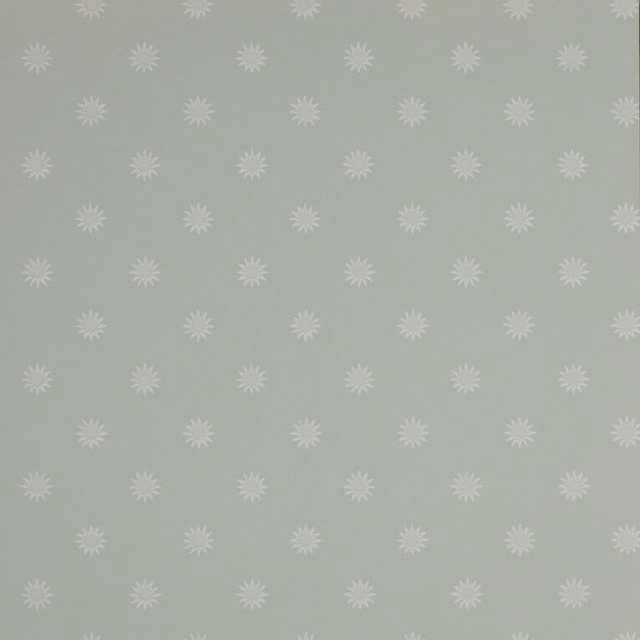 Muted Old Blue wallpaper with evenly spaced pale starburst motifs