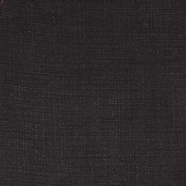Close-up of dark charcoal-black linen weave with fine matte texture