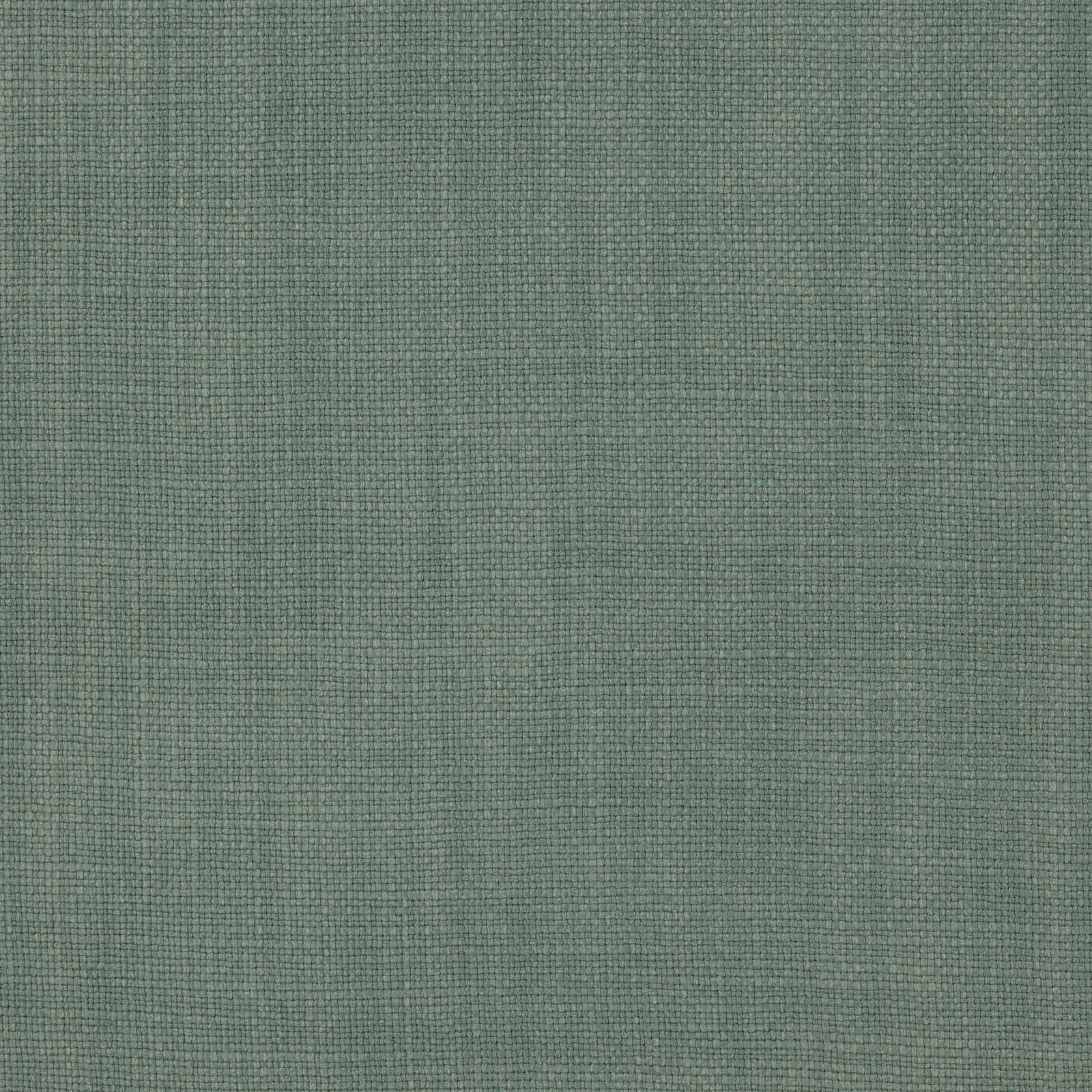 Soft jade green linen-look woven fabric with fine textured grid