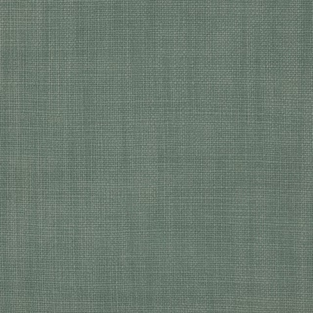 Soft jade green linen-look woven fabric with fine textured grid