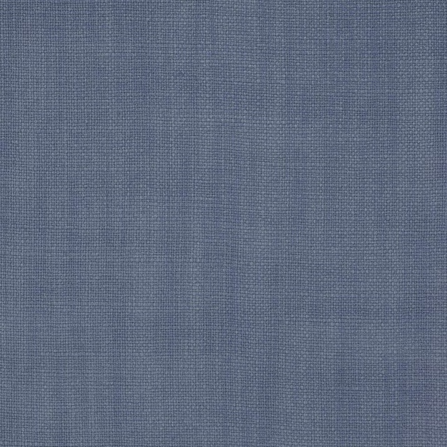 Muted sky blue plain-woven linen fabric with fine textured surface